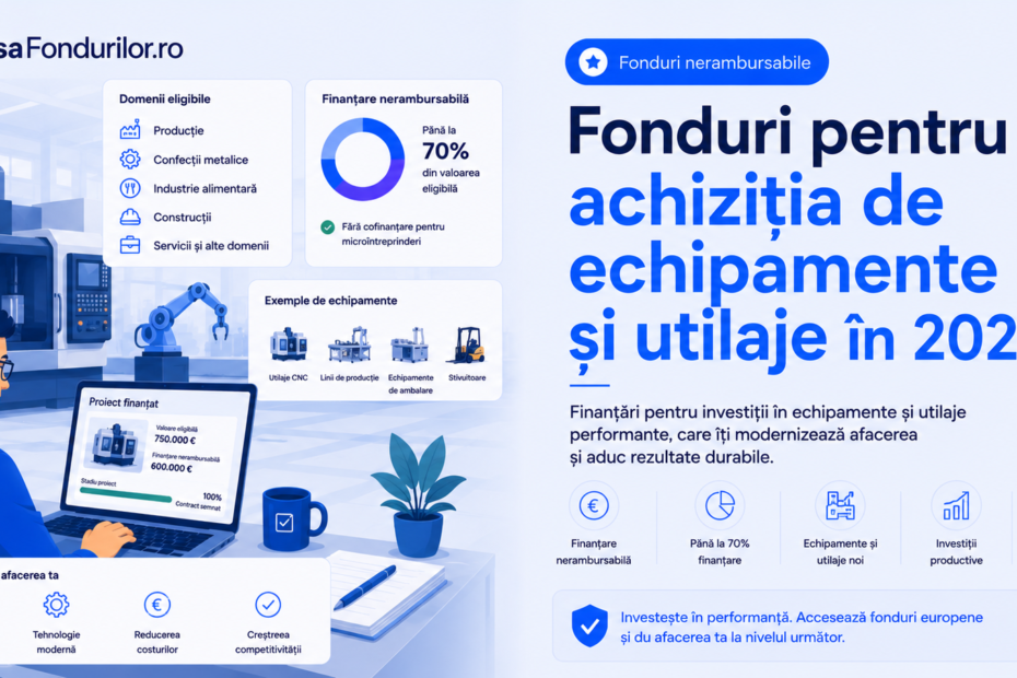 Fonduri pentru echipamente și utilaje în 2026