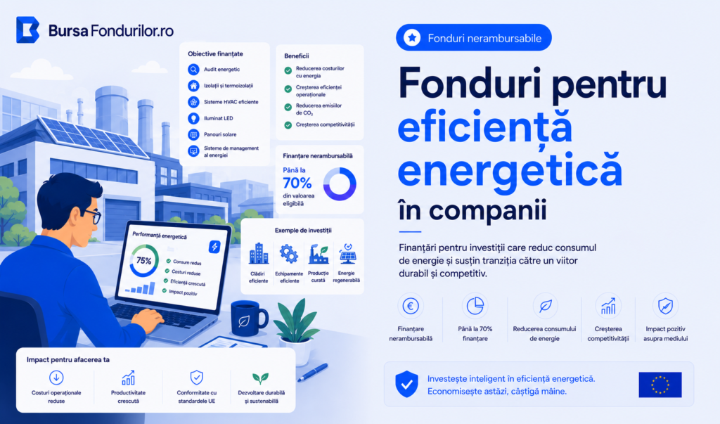 Fonduri pentru eficiență energetică în companii