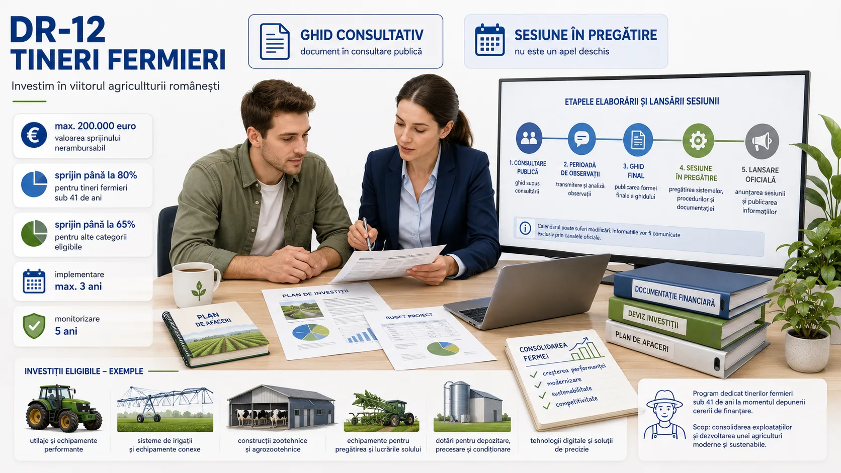 DR-12 Tineri Fermieri: finanțare pentru consolidarea exploatațiilor agricole
