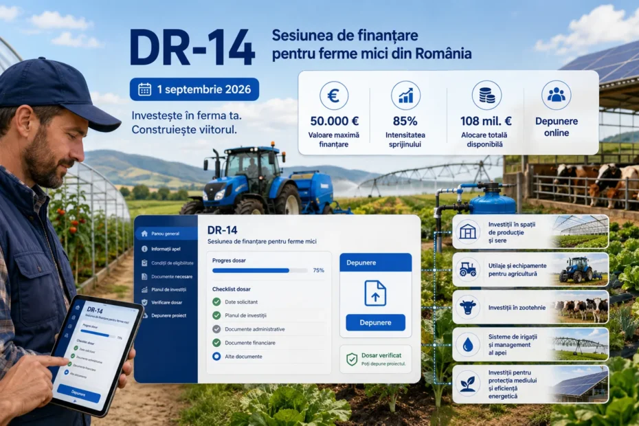 DR-14 deschidere sesiune 1 septembrie 2026 pentru ferme mici