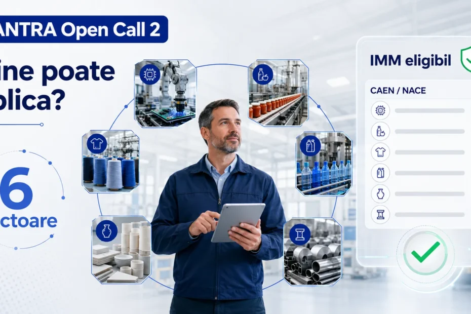 MANTRA Open Call 2 eligibilitate pentru IMM-uri din România și coduri CAEN NACE
