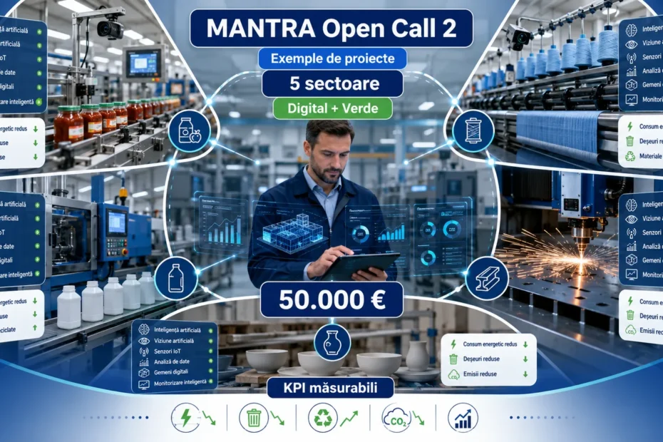 Exemple de proiecte MANTRA Open Call 2 pentru IMM-uri din industria alimentară, textile, plastic, ceramică și metale